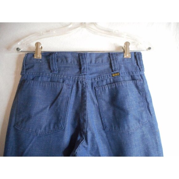 Vintage 1960s / 70s 30 x 30 button front denim jeans  Maverick Flared - Picture 3 of 6